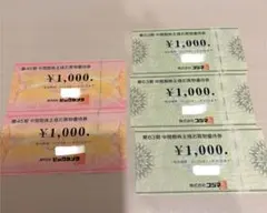 株式会社ビックカメラ　株式会社コジマ　株主優待券