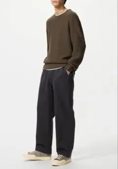 ユニクロ UNIQLO ストレッチイージーアンクルパンツ ダークグレー デニム