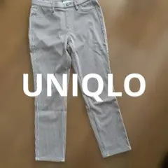UNIQLO白薄茶ストライプパンツ