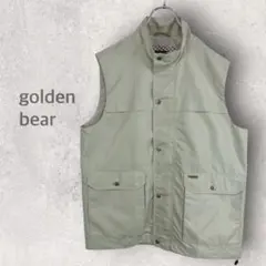 【ゴールデンベア】ベスト M 人口皮革 スタンドカラー シンプル 着回し 羽織