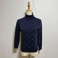 In this life タートルネックジャガードニットセーター　ネイビー系のサムネイル