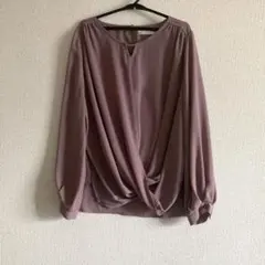 TIENS くすみピンク　ドレープブラウス