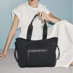 【美品】TOPKAPI ネオプレン フロントポケット 2way トートバッグ 黒
