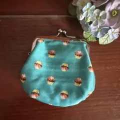 杯子蛋糕圖案 零錢包  ગમ口 京都伴手禮 綠松石藍
