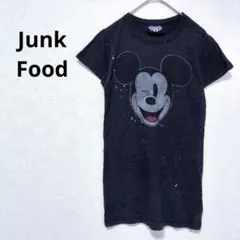 ジャンクフード ダークグレー ミッキーマウス ペイント 半袖 Tシャツのサムネイル