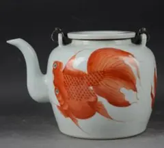 中国古磁 清同治 赤絵金魚急須 茶器 古美術品 蔵出し 中国古磁 清同治 赤絵金魚急須 茶器 古美術品 蔵出し - メルカリ