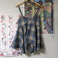 【12/17削除⭐︎最終値下】HelmㅤキャミソールチュニックㅤブルーL