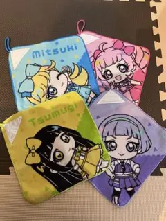 ひみつのアイプリ　ループ付きタオルハンカチ　4枚