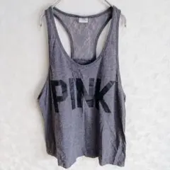 ヴィクトリアシークレット PINK タンクトップ ビッグロゴ 後ろレース 薄手のサムネイル