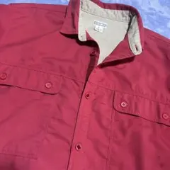 80s90s patagonia長袖シャツ XL 赤色えんじ色