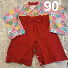 花柄着物スタイルドレス 90cm