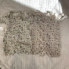【セット売り】オーガニックコットン 2wayロンパース 花柄 60