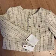 シーイン　ノーカラーツイードジャケット セットアップジャケットのみ