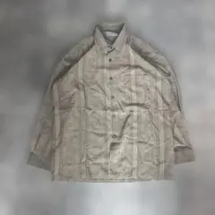 ペイズリー ストライプ 総柄シャツ ブラウン 長袖 デザインシャツ