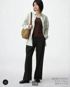 GU タックワイドパンツ (丈標準70.0～74.0cm) Mサイズ ブラック