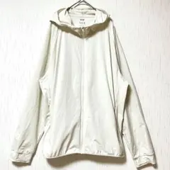 ユニクロ (XL) ドライEXUVカットフルジップパーカー 大きいサイズ 白