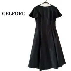 新作☆美品☆CELFORD 【洗える】【接触冷感】フリルシフォンワンピース