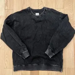 ZARA ダメージ加工ブラックデニム　プルオーバー　　サイドジップ　Mサイズ