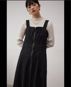 AZUL by moussy　ワンピース ジップアップジャンパースカートアズール