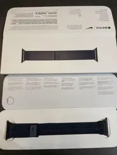 【開封済み未使用品】アップルウォッチ純正品ナイキ スポーツループ　ブラックブルー