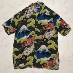 ブッチャープロダクツ アットラスト ハワイアンシャツ 鶴 松 和柄