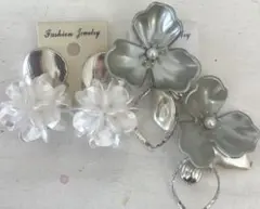 ②点セット　7 ハンドメイド　樹脂　金属　ピアス　イヤリング　まとめ売り