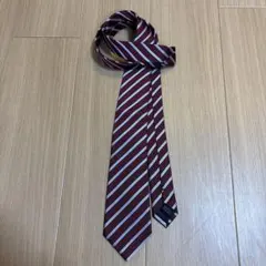 LES MUES ボルドーストライプ ネクタイ