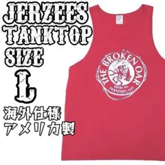 JERZEES タンクトップ L レッド ロゴ ランニング スポーツ US古着のサムネイル