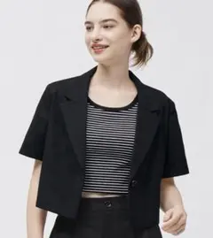 GUトップス　　GU ハーフスリーブクロップドジャケット