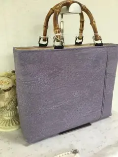 花ぷらら・藤色・ハンドメイド・着物・大きめ・トートバッグ・989 