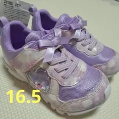 女の子　スニーカー　紫　パープル　ムーンスター　ラブラッシュ　16.5cm　新品