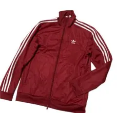 adidas 赤 ジャージ ストライプ　えんじ　3本ライン　3ライン