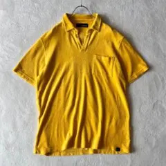 新品 LARDINI ラルディーニ パイル生地 半袖 スキッパー ポロシャツ