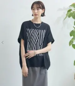 Paradise Picnic異素材切替プリントTシャツのサムネイル
