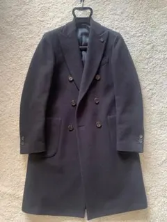 LARDINI ラルディーニ　ダブルチェスターコート　サイズ44 LARDINI（ラルディーニ）ウールフランネルソリッドダブル