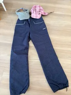 adidas ネイビーチェックパンツ レディースMサイズ　防寒パンツ