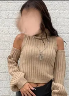 EGOIST 華 アームウォーマー付ニットトップス