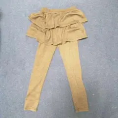 グレーの二段フリル付きレギンス 130cm