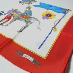 2509-153｜美品｜グッチ スカーフ シルク レッド