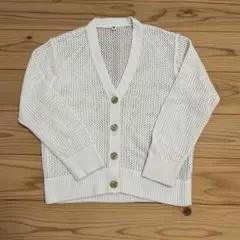 UNIQLO メッシュ編みカーディガン 130サイズ アイボリー