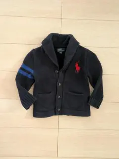 ポロラルフローレン キッズ ニット カーディガン 100 ネイビー ビッグポニー