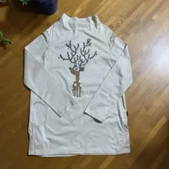 OLLEBOREBL トナカイデザイン ハイネック長袖Tシャツ