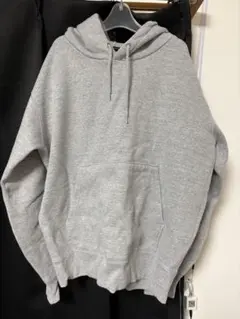CROSS STITCH グレー フード付きパーカー　ヘビーウェイト　裏起毛