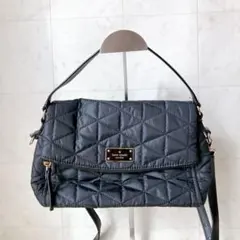 kate spade 2WAY ショルダーバッグ キルティング ナイロン 黒