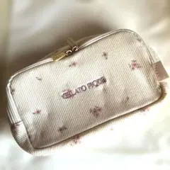 gelatopiqué ポーチ　ピンク小花柄