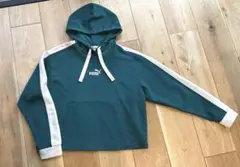 PUMA フード付きグリーンパーカー