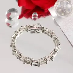 ブレスレット リンクチェーン シルバー カジュアル メンズ U字 おしゃれ ⑨