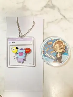 bt21 アクリルキーホルダー　MANG タイニータン　缶バッジ　ジミン