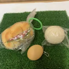 商品サンプル、フードストラップ　サンドイッチ、肉まん、卵