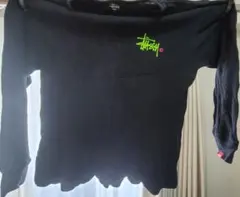 STUSSY ロンT 黒 蛍光色デザインのサムネイル